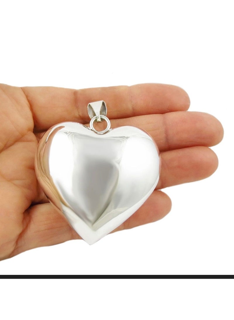 AK Jewels 925 Silver Hollow Heart Pendant Minimalist Style - Image 1